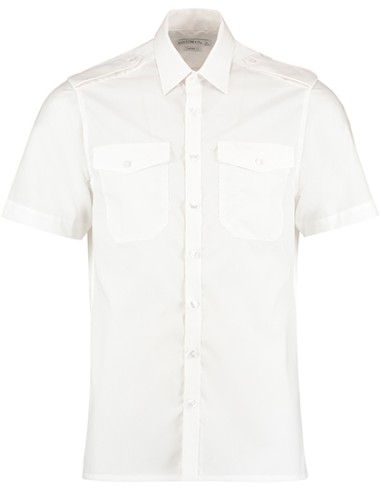 KUS-KK133-Mens Tailored Fit Pilot Shirt Short Sleeve
